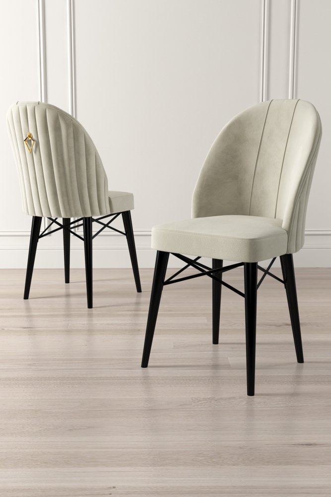 Sada židlí (6 kusů) Ritim - Cream, Black (obrázek 4)