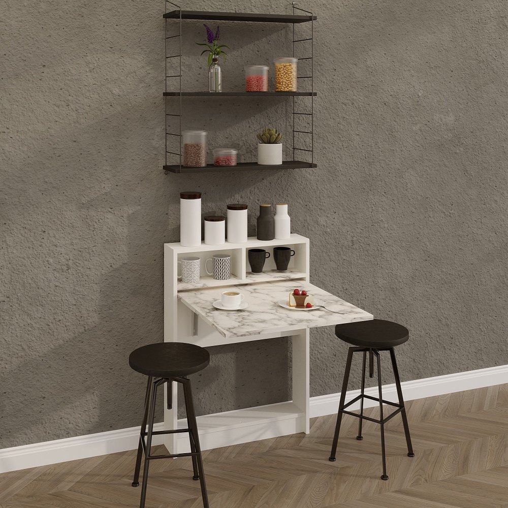 Skladací stôl Bracked - Carrara Marble