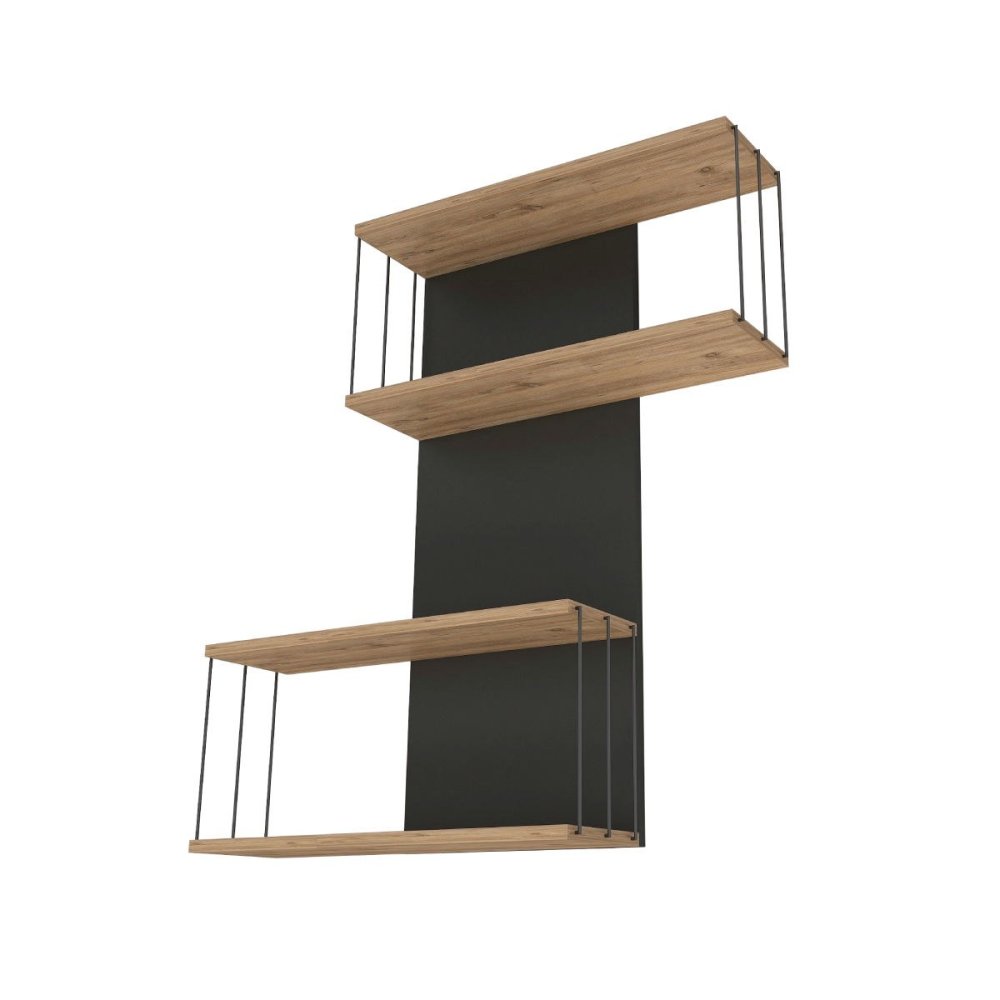 Nástěnná police Destan - Anthracite, Pine (obrázek 5)