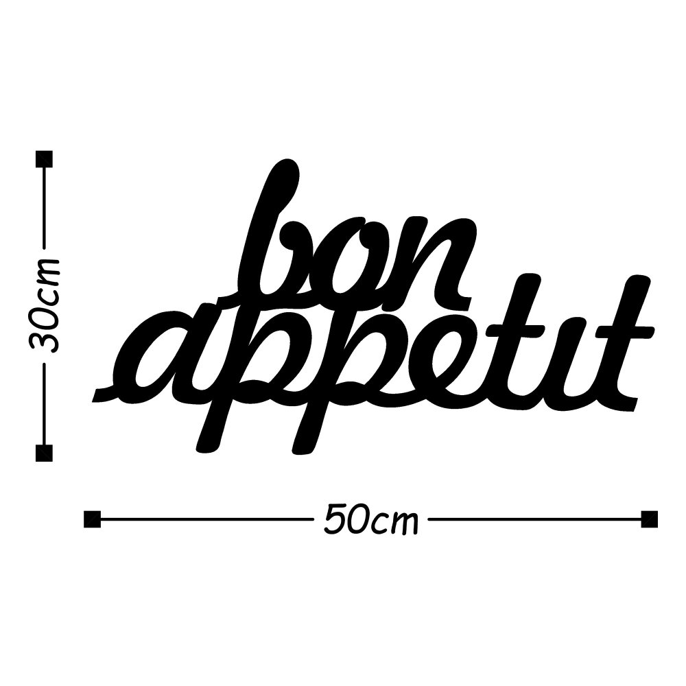 Dekorativní kovový doplněk na zeď Bon Appetit 1 - Black (obrázek 3)