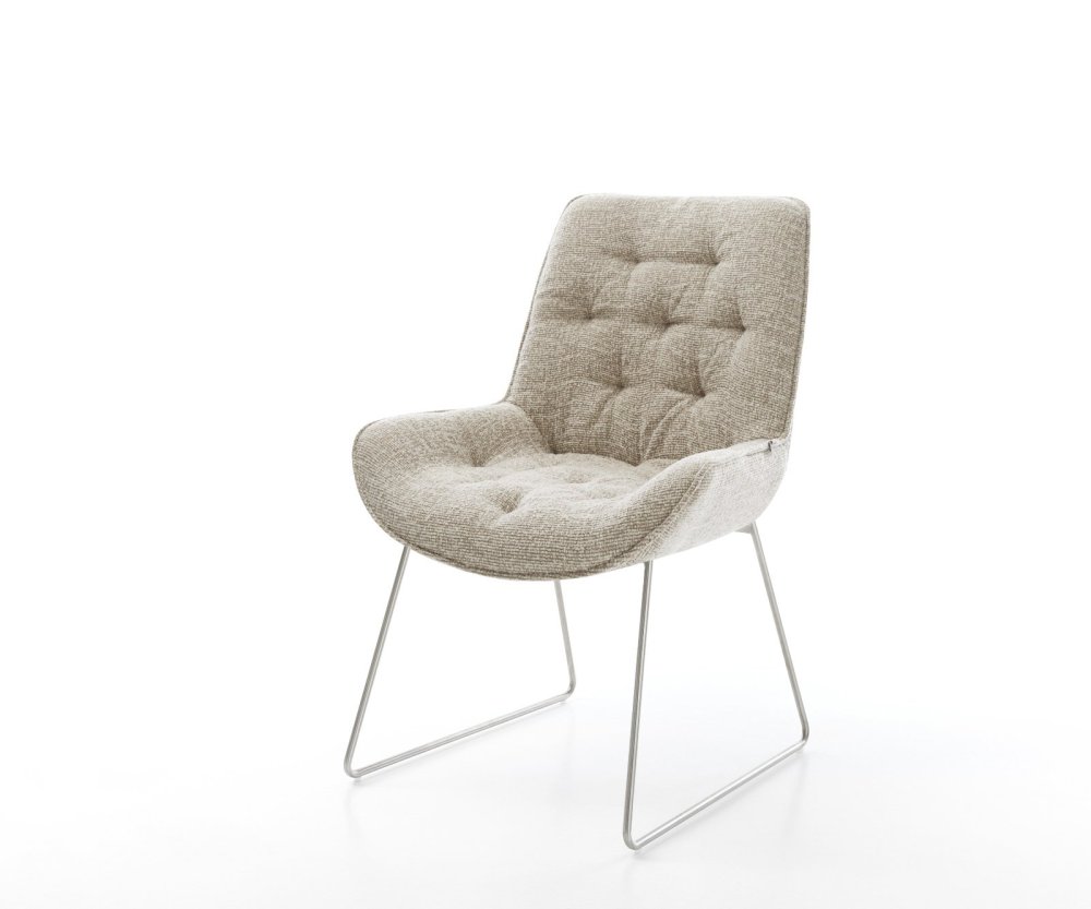 Jídelní židle Taimi-Flex látka Měkký béžová tenká podnož