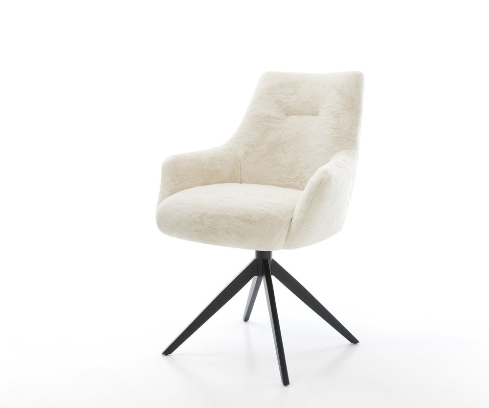 Jedálenská stolička Alja-Flex s opierkami plyšový manšester krémovo