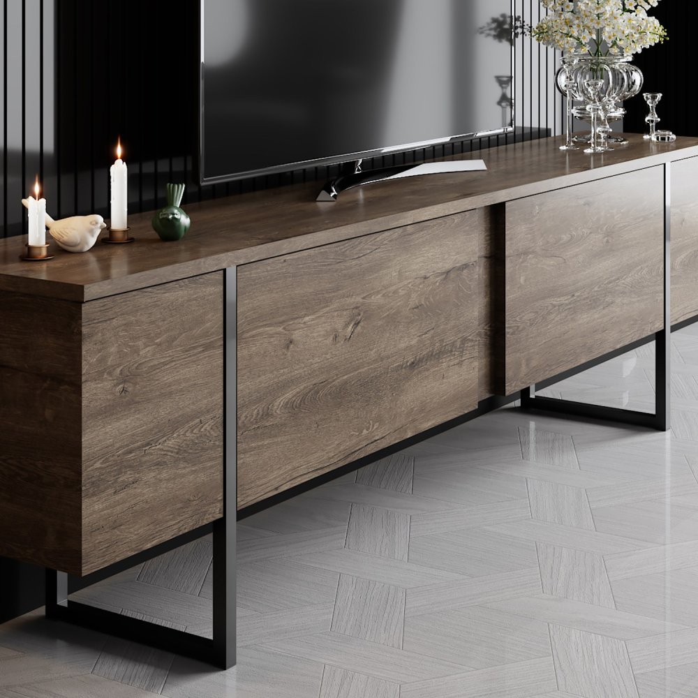 Living Room Furniture Set Luxe Set - Walnut, Black (obrázek 7)