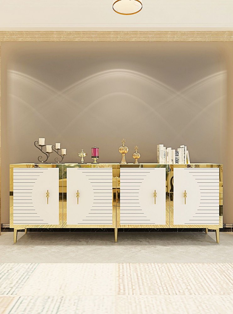 Konzolový stolík Tuna 180 - Sapphire Oak, White, Gold