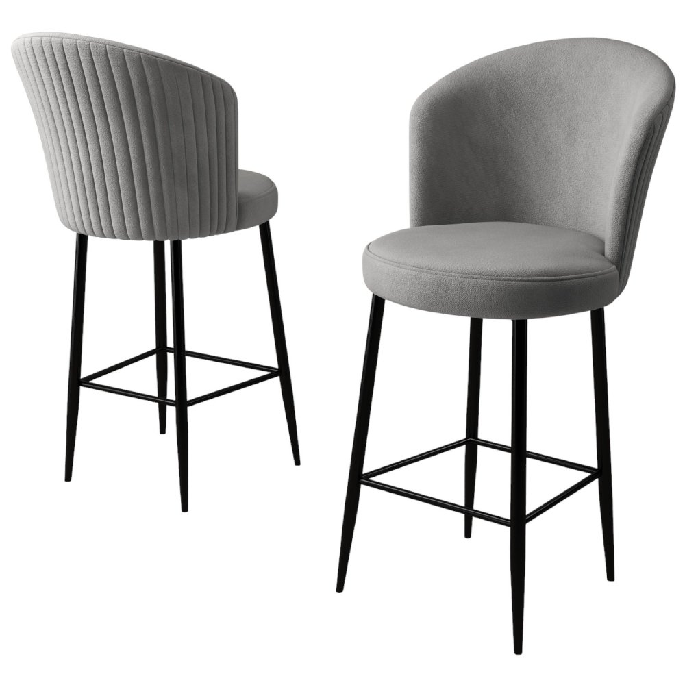 Bar Stool Set (6 Pieces) Fora - Grey, Black (obrázek 4)