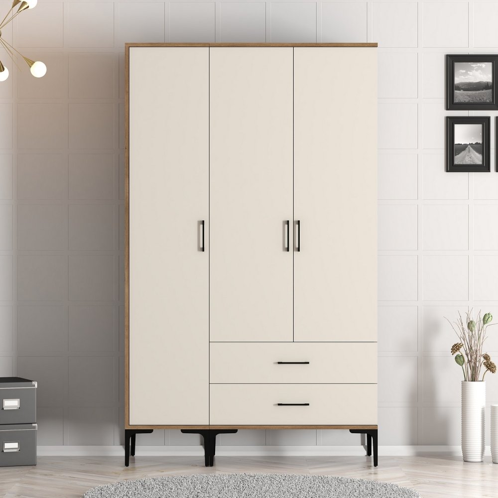 Šatní skříň Kumsal ST - Walnut, Cream (obrázek 8)