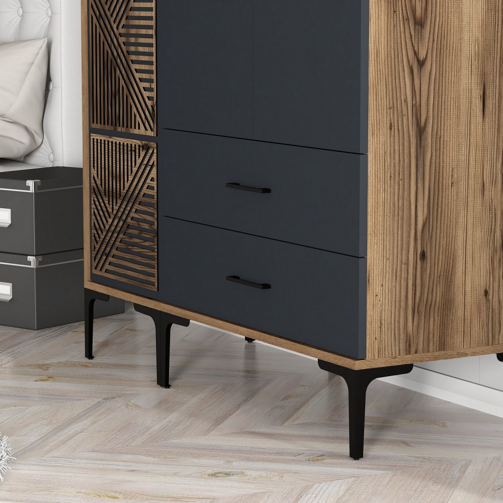 Šatní skříň Kumsal PT - Walnut, Anthracite (obrázek 4)