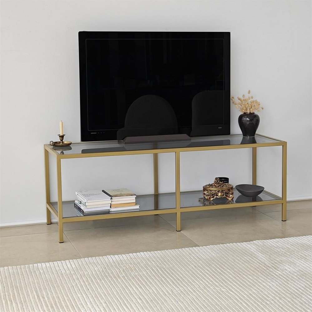 TV stolek Basic - Dark Grey, Gold (obrázek 5)