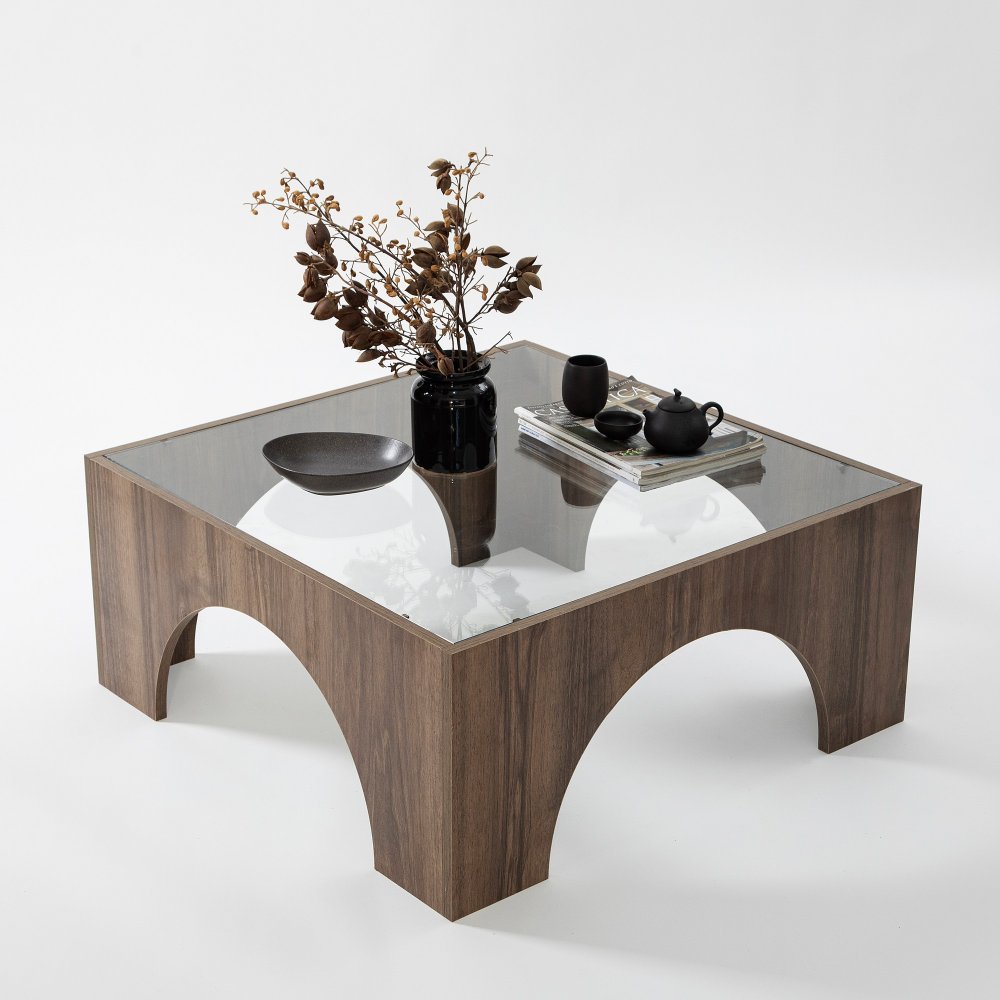 Konferenční stolek Seine - Transparent, Walnut (obrázek 8)