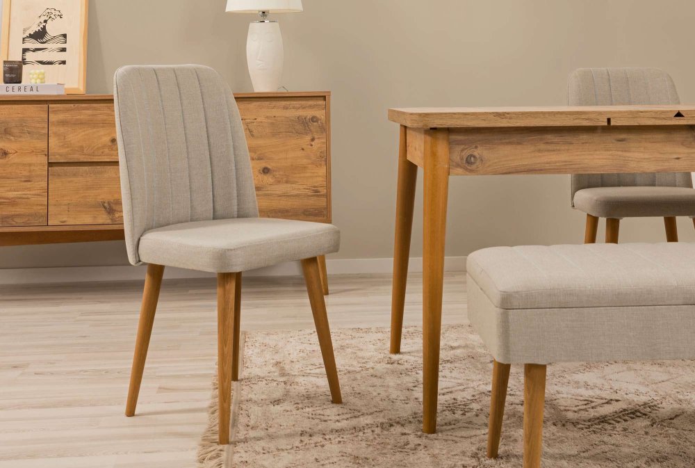 Stolička Vina 1005 - Oak, Cream