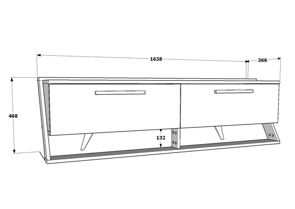 TV stolek Astrid - White, Walnut (obrázek 3)