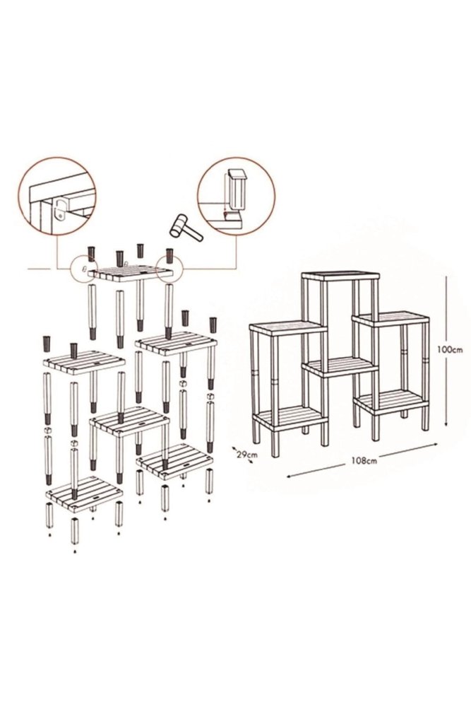 Plastic Multi Purpose Shelf OMS-1108-B (obrázek 3)