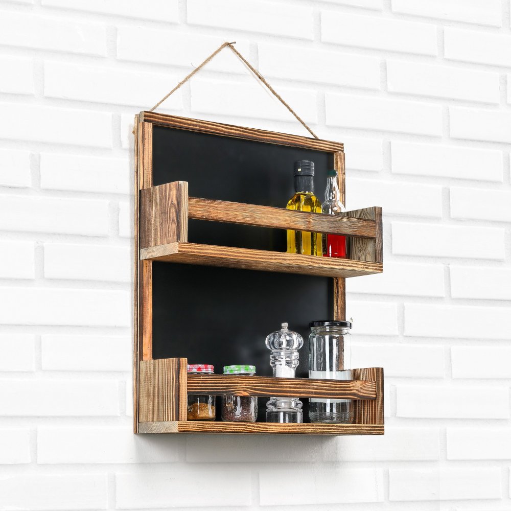 Wooden Shelf Two Layer Spice Rack