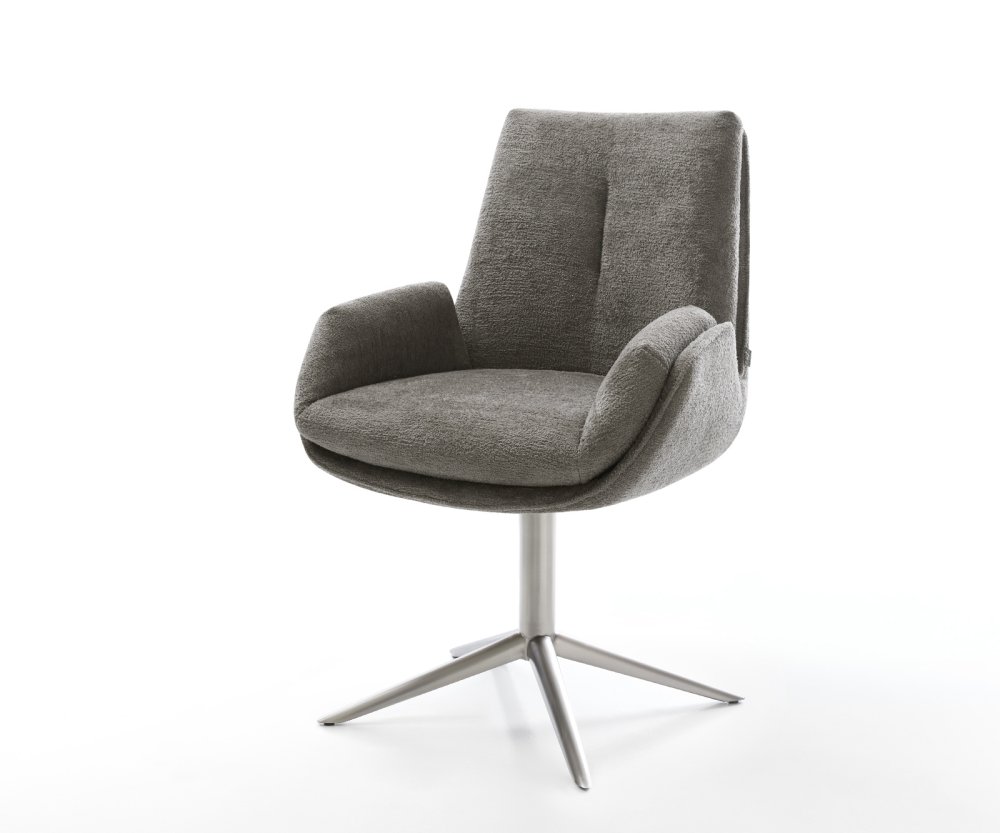 Jedálenská stolička Clea-Flex bouclé mäkký tmavobéžová podstava