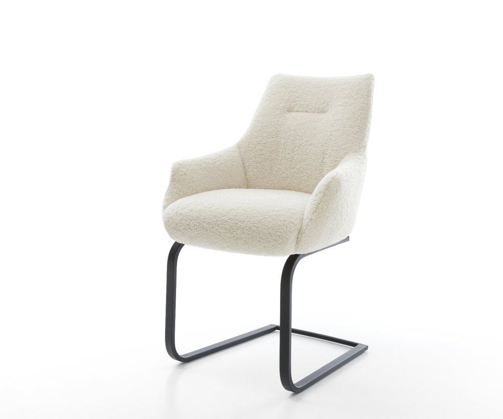 Konzolová jedálenská stolička Alja-Flex s opierkami teddy látka béžová