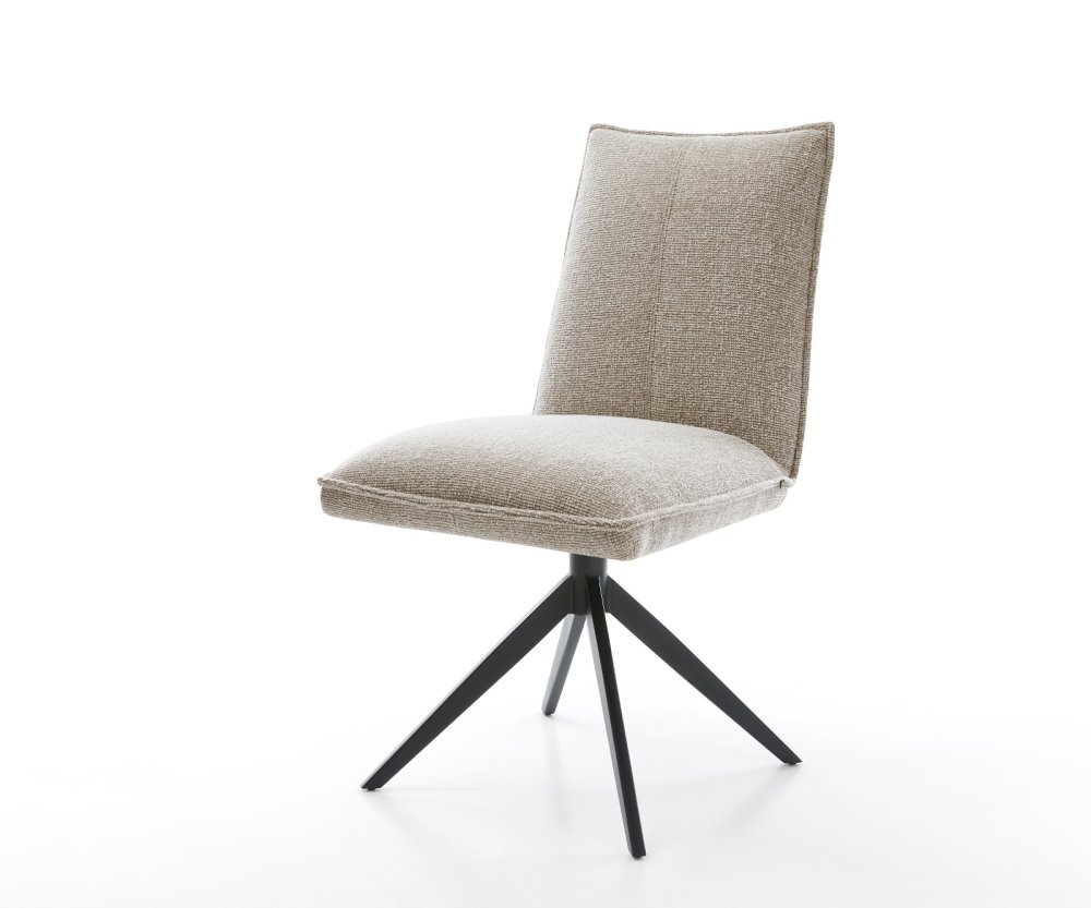 Jedálenská stolička Lelio-Flex tkanina mäkká béžová krížová podstava