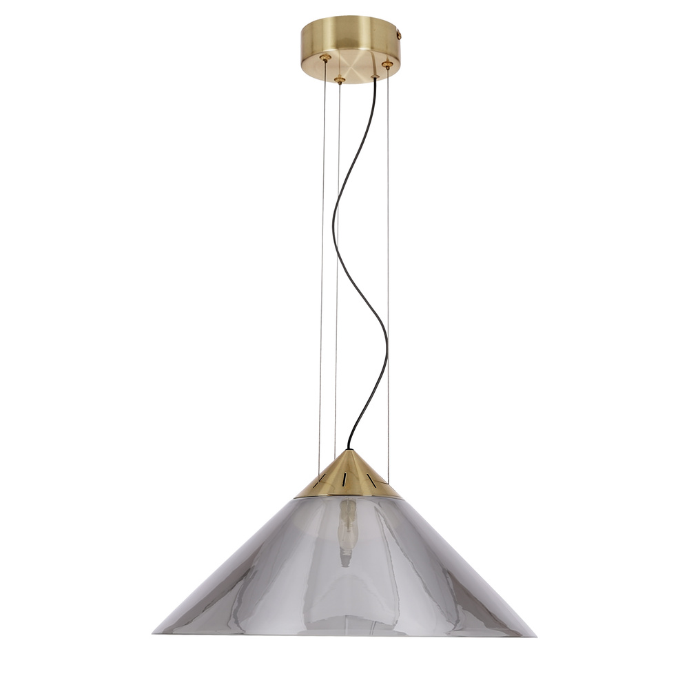 Lampa wisząca Presto 34 szklana złota z kloszem dymionym nad stół GX53