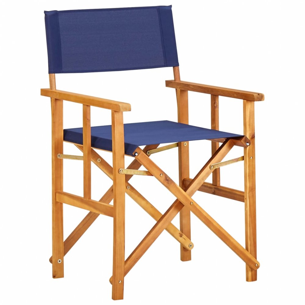 Režisérská židle akáciové dřevo Dekorhome Modrá,Režisérská židle akáciové dřevo Dekorhome Modrá