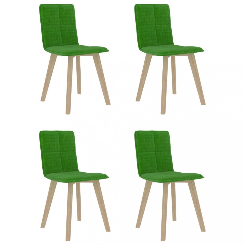 Jídelní židle 4 ks látka / buk Dekorhome Zelená