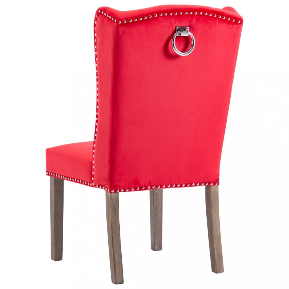 Jedálenská stolička 2 ks zamat / kaučukovník Dekorhome Ružová