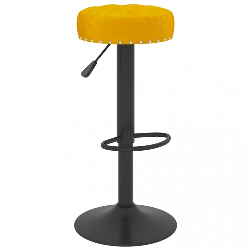 Barová židle samet / kov Dekorhome Žlutá