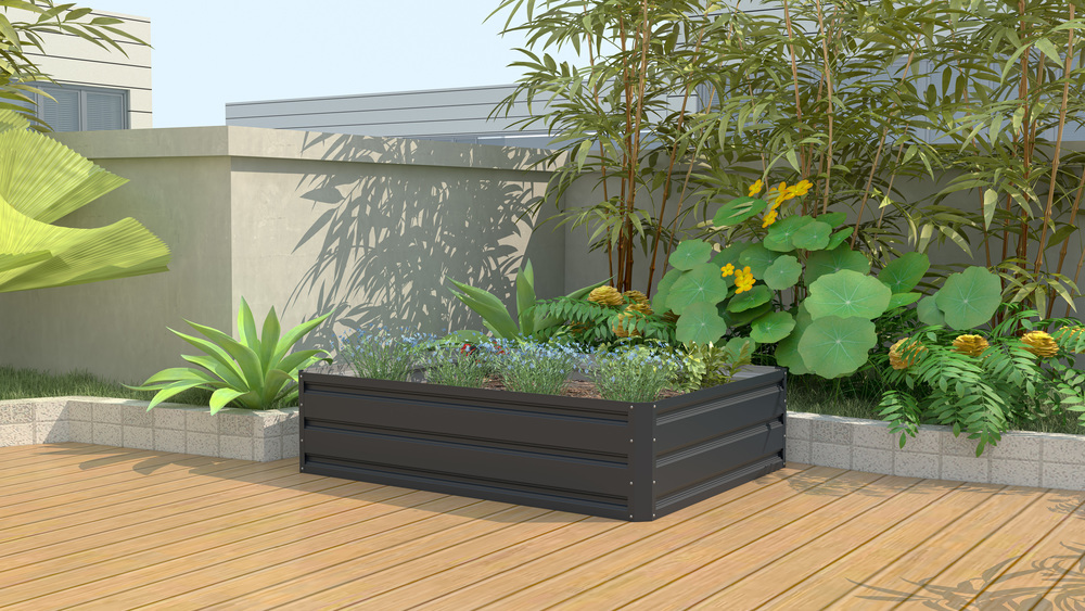 Vyvýšený záhon pozinkovaný plech šedá Rojaplast 120x90 cm