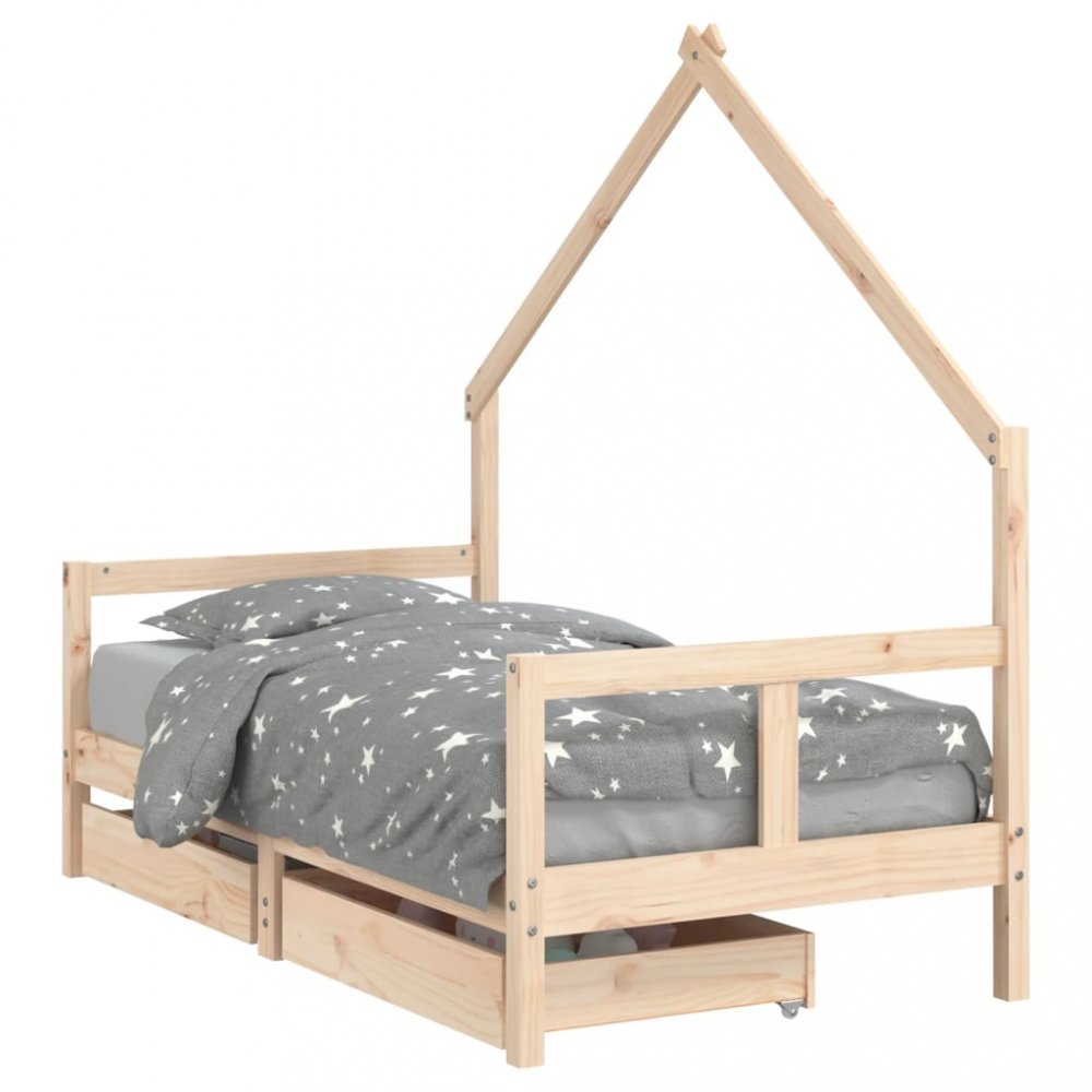 E-shop Detská domčeková posteľ so šuplíkmi Dekorhome 80 x 160 cm