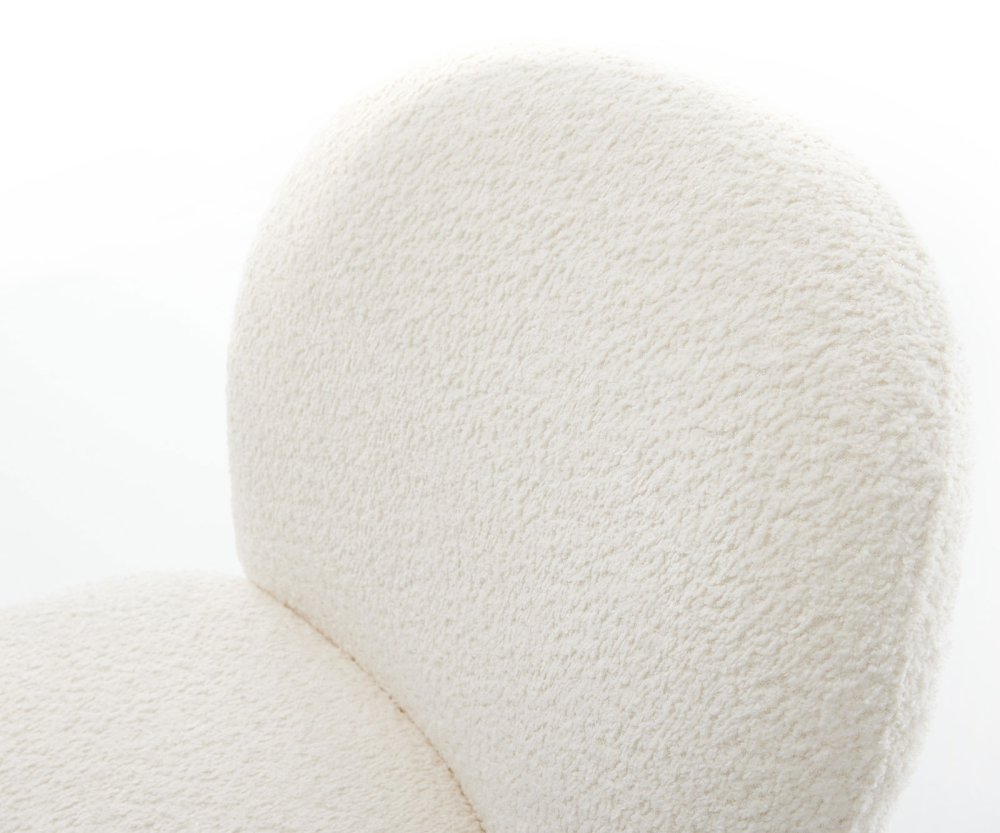 Jídelní židle Nube-Flex bouclé Bílá podnož černá otočná o 360° Obrázek