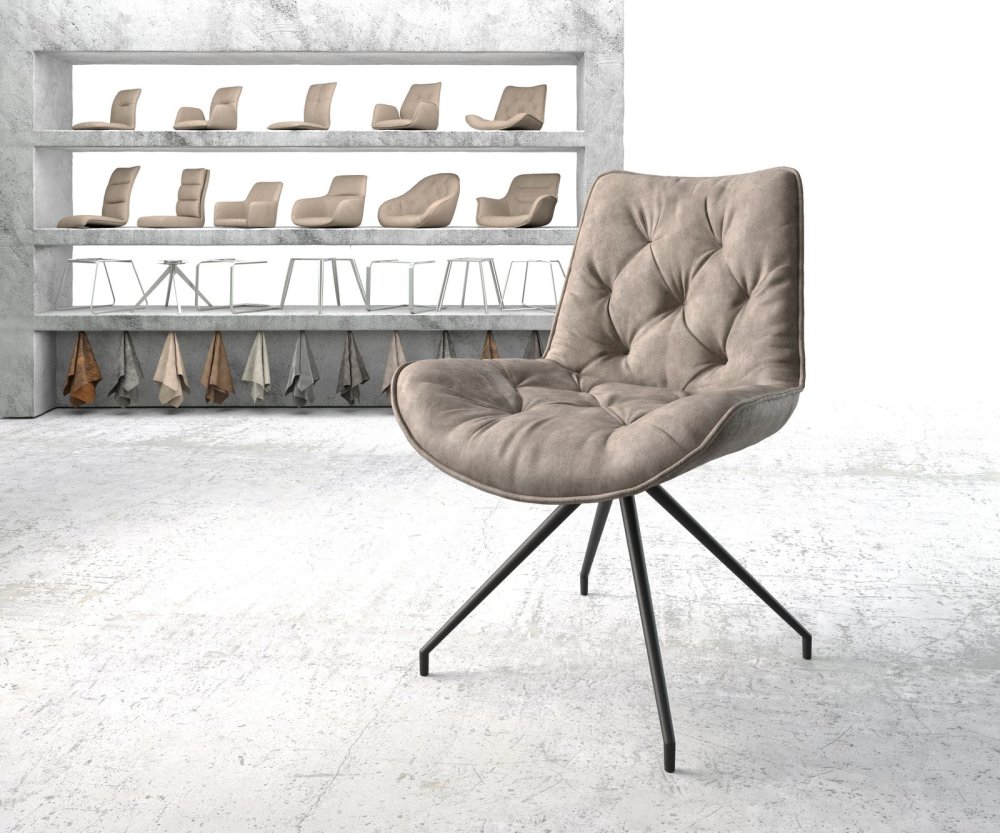 Taimi-Flex otočná stolička taupe vintage krížová základňa zúžená