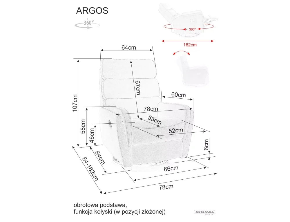 Relaxační křeslo Argos Raven (obrázek 8)