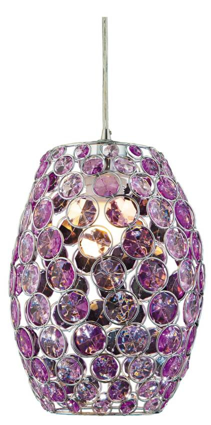 Fialová závěsná stropní lampa Corn E27