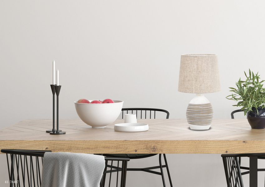 Béžová keramická stolová lampa Ambon