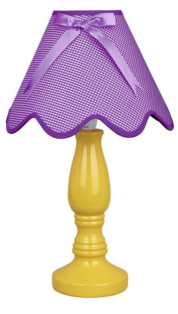 Keramická stolní lampa, žlutá a fialová, 60W, E27, Lola