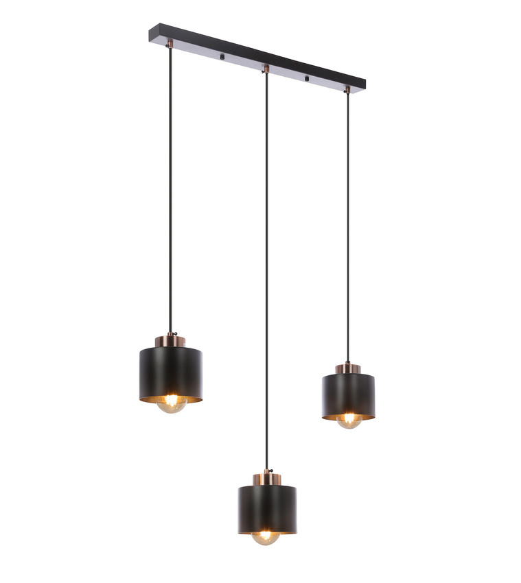 Závesná lampa čierna 3xE27 Olena