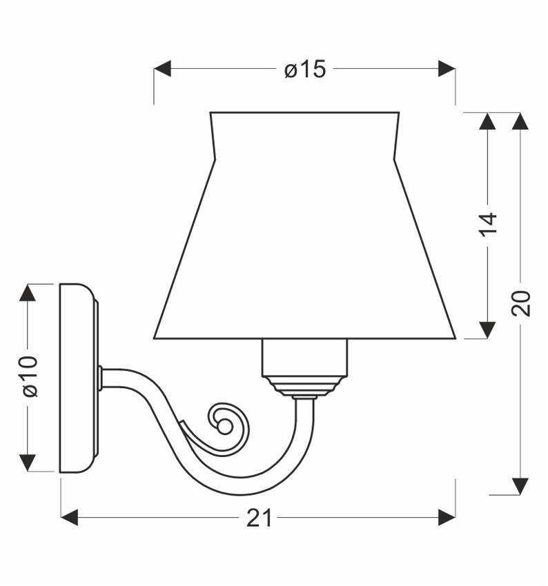 ROSSINI biela nástenná lampa 1x40W E27 biele tienidlo