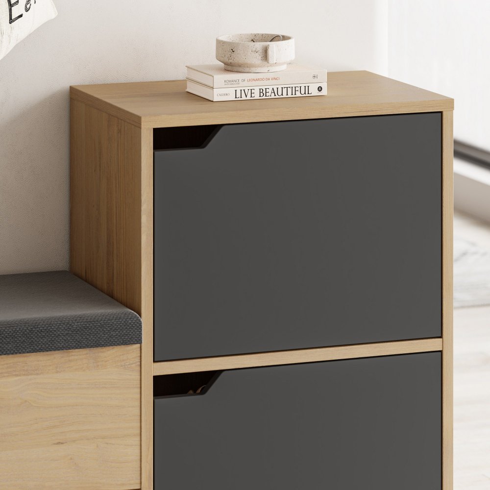 Botník Haven Shoe Bench - Oak, Anthracite (obrázek 4)