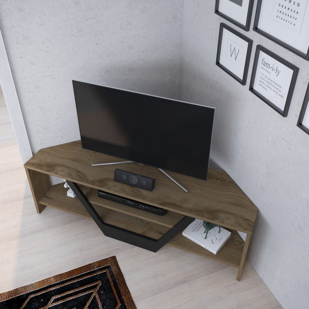 TV stolek Sares - Oud Oak, Black (obrázek 3)