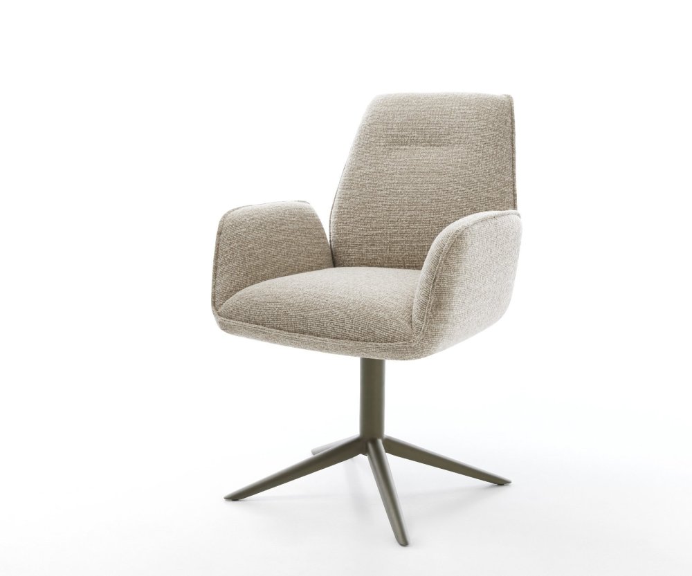 Jedálenská stolička Zoa-Flex tkanina mäkký béžová podstava titánová
