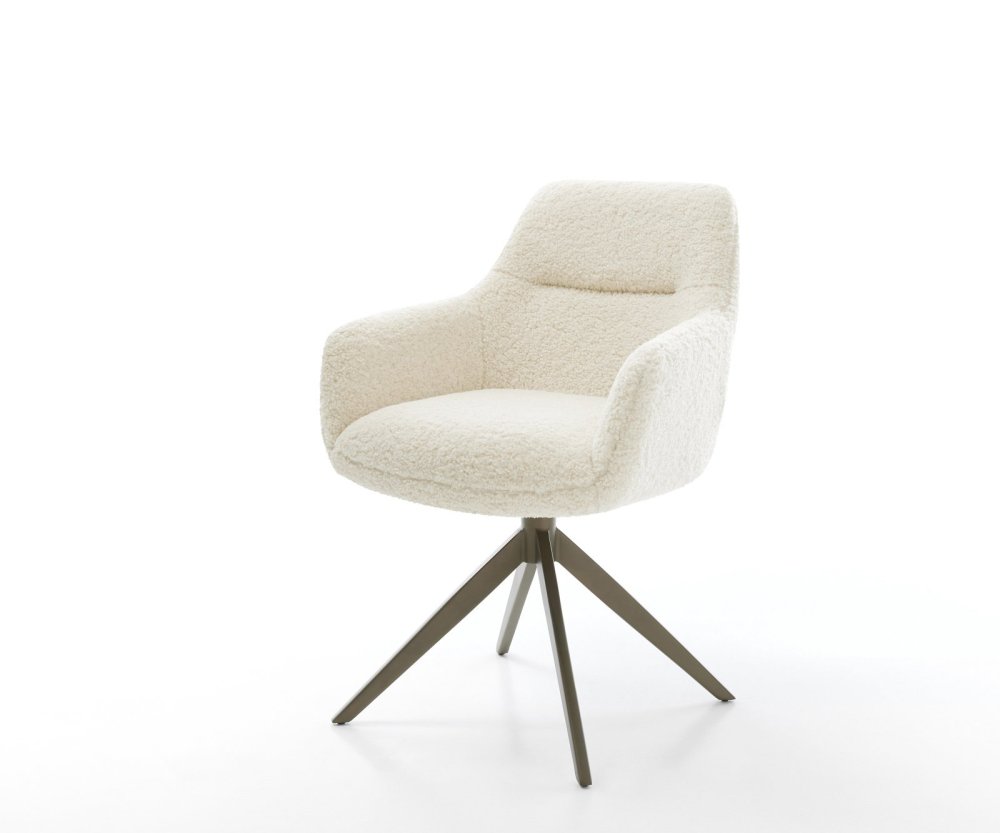 Jedálenská stolička Pejo-Flex teddy látka béžová krížová podstava