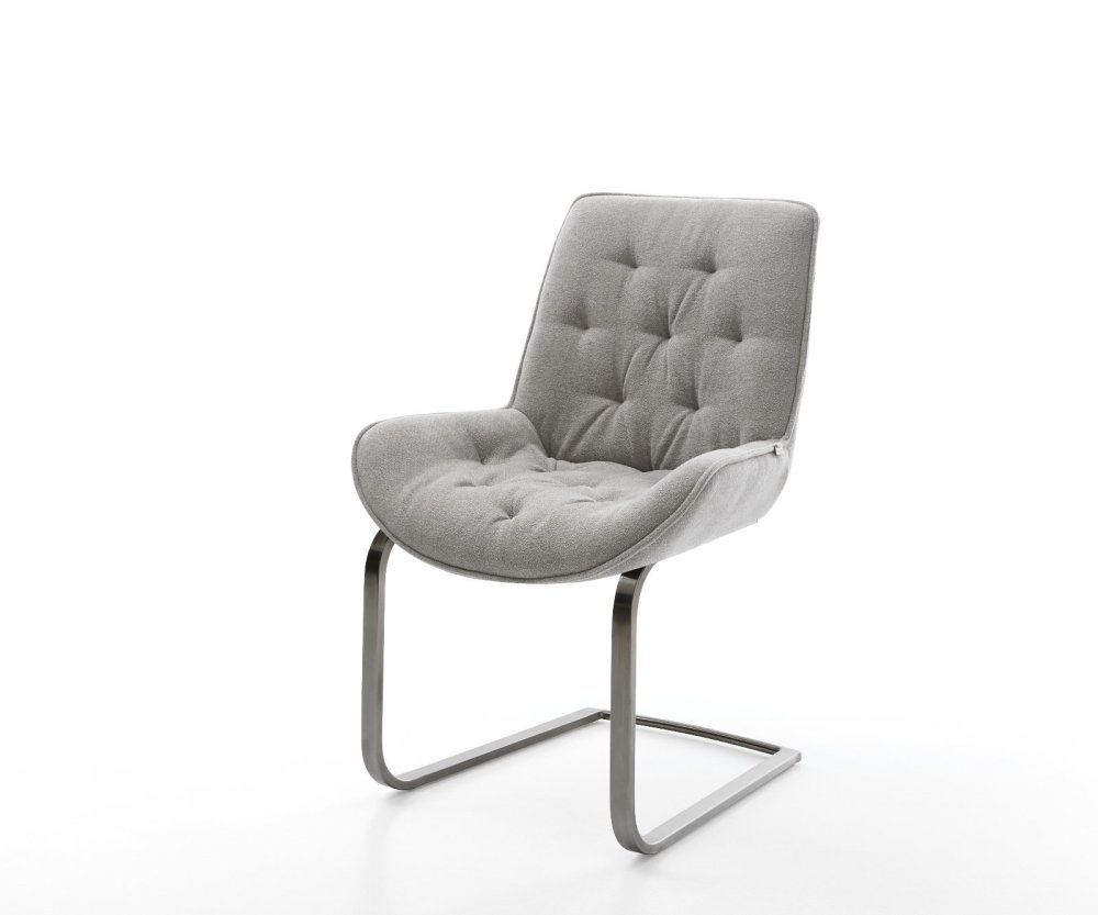 Konzolová jedálenská stolička Taimi-Flex texturovaná látka mäkká sivá