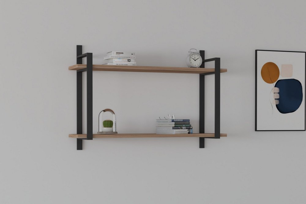 Nástenná polica Abat - Walnut