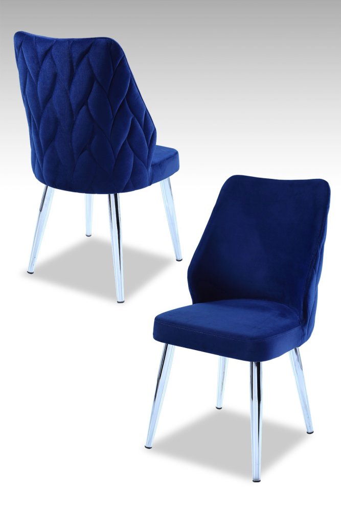 Súprava stoličiek (4 kusy) Pufi - Sax Blue, Chrome