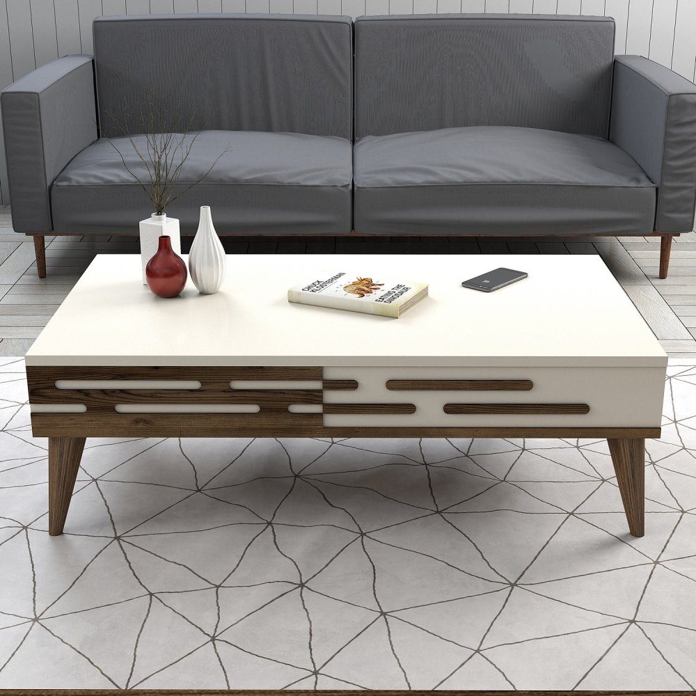 Konferenční stolek Valensiya - Walnut, Cream (obrázek 4)