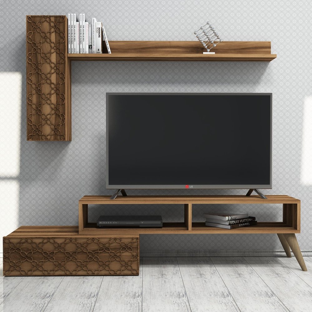 TV stěna / Sestava pod TV Planet - Walnut, Walnut (obrázek 5)