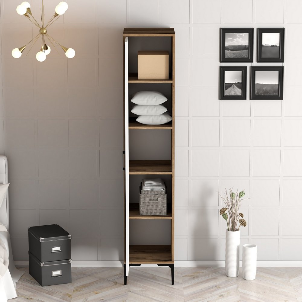 Šatní skříň Kumsal R - Walnut, White (obrázek 3)