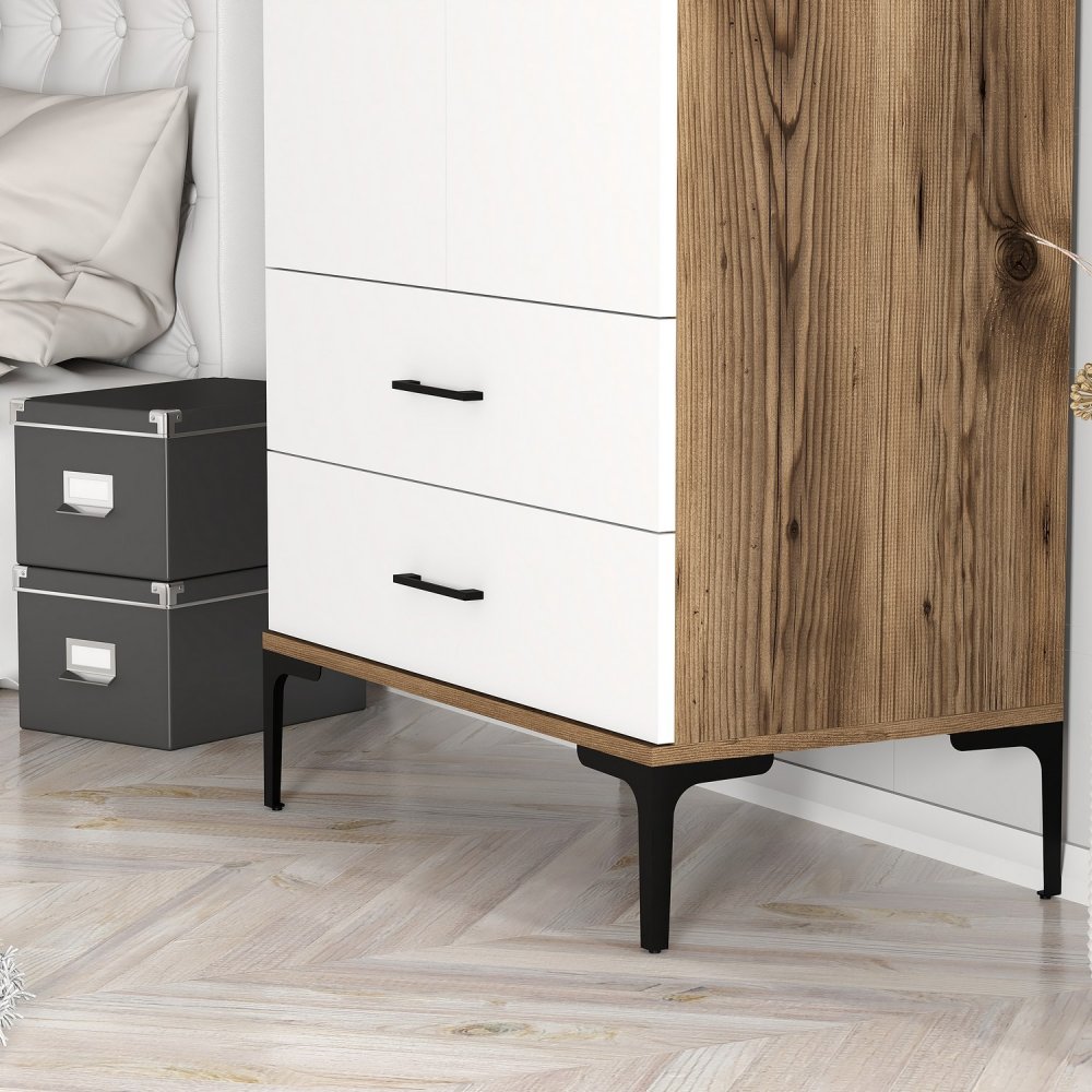 Šatní skříň Kumsal T - Walnut, White (obrázek 4)
