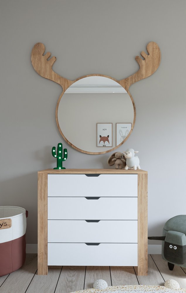Komoda Nisan 1600-026 - White, Walnut (obrázek 8)