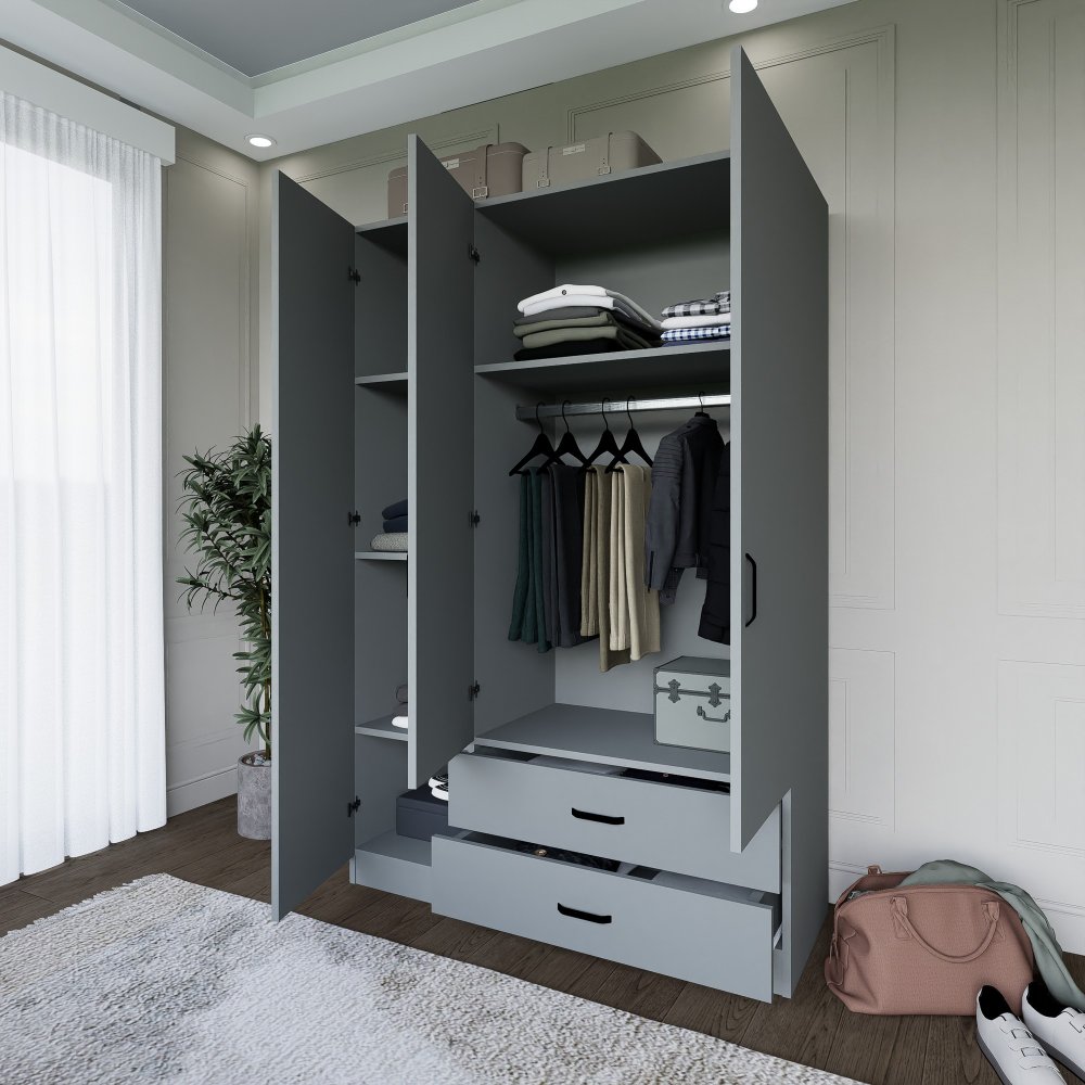 Šatní skříň Yaman Luna 1600-037 - Grey (obrázek 5)
