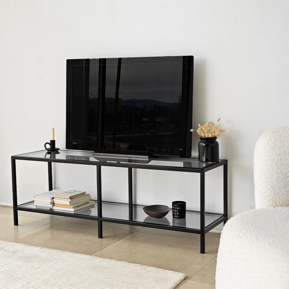 TV stolík Basic - Dark Grey, Black