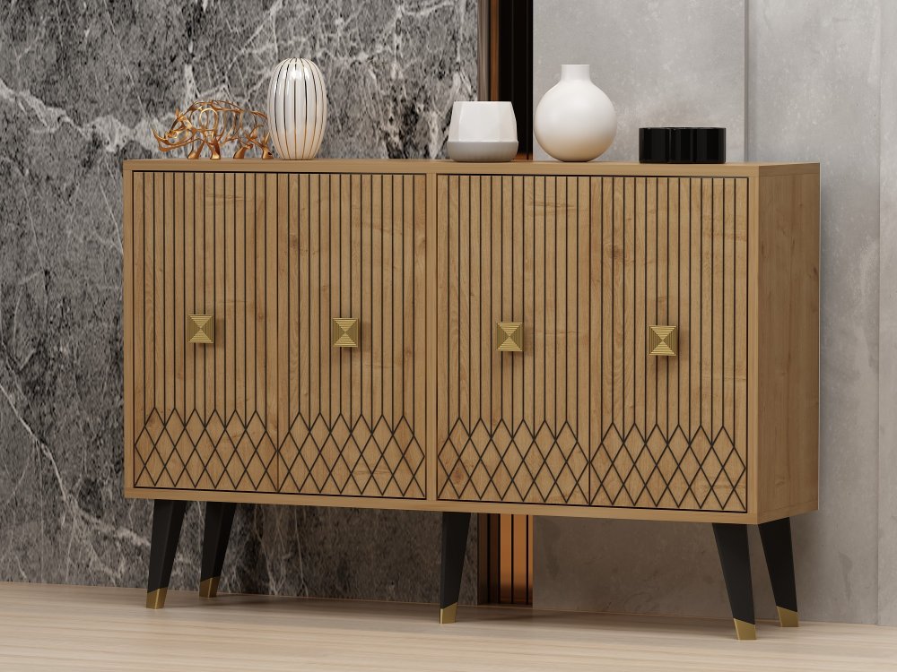 Konzolový stolík Carbın - Sapphire Oak, Gold